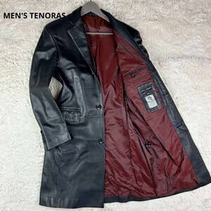 【未使用級 希少サイズL】 MEN'S TENORAS メンズティノラス 【王者の貫禄】 メンズ レザーコート アウター 羊革 ラムレザー 比翼 ブラック