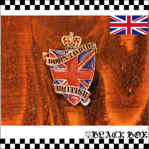 英国インポート ピンズ ピンバッジ BORN TO RIDE BRITISH CAFERACER カフェレーサー ROCKERS ロッカーズ 英車 バイク イギリス ENGLAND 235