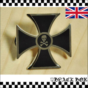 英国 Pins ピンズ ピンバッジ アイアンクロス 鉄十字 海賊旗 クロスボーンスカル ドクロ バイク ロッカーズ カフェレーサー 620
