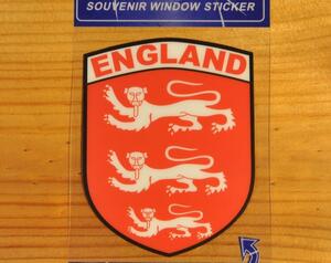 英国 ウインドウ ステッカー RoyalArms ENGLAND イングランド 王室紋章 国章 ライオン スリーライオンズ ランパント UK GB イギリス製