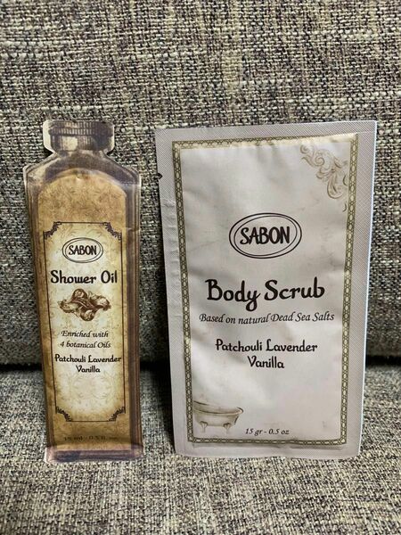 SABON サボン シャワーオイル ボディスクラブ サンプル 試供品 PLV パチュリ ラベンダー バニラ