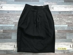 courrges Courreges lady's one Point Logo go in nappy wool nylon tight skirt 60-88 black 