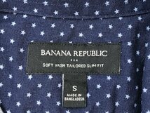 BANANA REPUBLIC バナナリパブリック メンズ 星総柄 長袖シャツ S 紺ダスティブルー_画像2