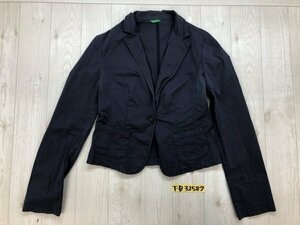 UNITED COLORS OF BENETTON Benetton lady's thin cotton polyurethane jacket 40 navy blue 