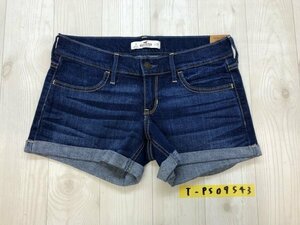 Hollister ホリスター レディース デニム 裾ロールアップ ホットパンツ W26 紺