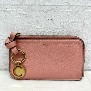 1307◎ Chloe クロエ 財布 コインケース 小銭入れ カード入れ L字ファスナー カジュアル ピンク レディース