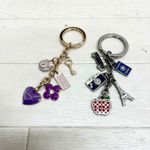 1379◎ 2点 セット COACH コーチ キーホルダー キーリング カジュアル ピンクゴールド シルバー レディース