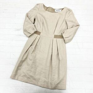 1381* made in Japan ROPE Rope tops One-piece empire mini height long sleeve casual plain beige lady's 38