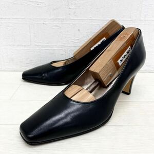 1385* ② made in Japan GINZA Kanematsu Ginza Kanematsu shoes shoes pumps square tu heel black lady's 22.0