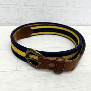 1390◎ RUGBY by Ralph Lauren ラグビー 小物 ファッション ベルト 部分 レザー カジュアル イエロー ネイビー レディース