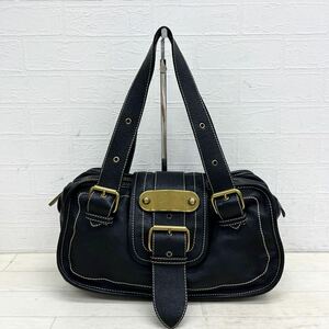 1388◎ イタリア製 MARC JACOBS マーク ジェイコブス バッグ 鞄 ハンド トート ファスナー カジュアル ブラック レディース