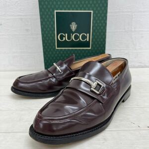 新 棚上 5 箱付き イタリア製 GUCCI グッチ 靴 シューズ スエード レザー パンプス カジュアル ワインレッド レディース7.5