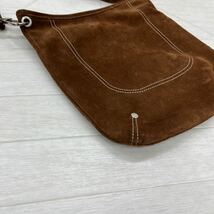 1388◎ LONGCHAMP ロンシャン バッグ 鞄 ショルダー 斜めがけ リアル スエード ワンポイント ロゴ ブラウン レディース_画像4