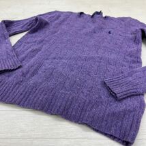 1387◎ POLO RALPH LAUREN ポロ ラルフローレン トップス プルオーバー ニット セーター ケーブル編み カシ混 パープル レディースM_画像3