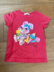 willmery ウィルメリー Tシャツ 半袖 半袖Tシャツ 女の子 ウサギ ピンク キッズ 古着 プリントTシャツ