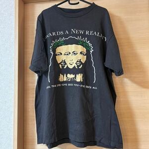 SAINT MICHAEL 21SS VISION SS TEE XLサイズ ヴィンテージ加工プリント半袖 Tシャツ ブラウン系 セントマイケル 