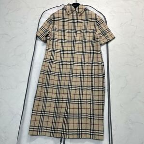 未使用級極美品★大きいサイズXL相当★春にぴったり★BURBERRY LONDON 高級ツイードワンピース シルク 総ノバチェック バーバリーロンドンの画像5