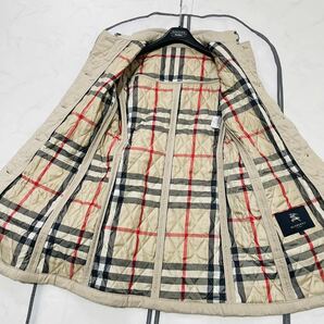 極美品★BURBERRY LONDON★春のキルティングトレンチコート メガチェック ベルト付 38 ベージュ バーバリーロンドン スプリングジャケットの画像6