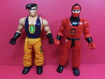 1994年 当時もの　Milton Bradley　Karate Fighters　DRAGON KICK (JUSTIN TSUNAMI) & THE RED NINJA (SHOTOKAN)　アメトイ　中古_画像1