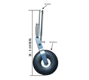 ショックアブソーバー 4mm-140mm タイヤ付き アルミニウム 合金 格納式 飛行機用☆オレオ脚