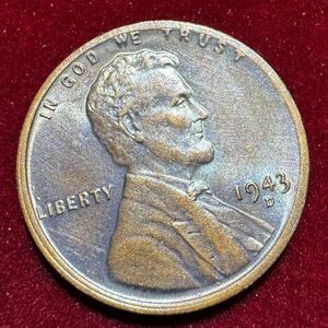 アメリカ 硬貨 古銭 リンカーン 1943年 大統領リンカーン記念 一セント 記念幣 コイン 