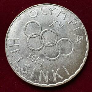 フィンランド オリンピック 硬貨 古銭 1951年 ヘルシンキ 500マルカ 記念幣 コイン 銀貨 外国古銭 海外硬貨