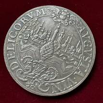 ドイツ アウグスブルク 硬貨 古銭 1645年 フェルディナンド三世 自由都市 松ぼっくり バロック様式 天使 コイン 銀貨 外国古銭 海外硬貨_画像1