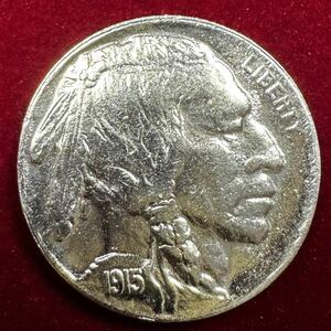 アメリカ インディアン人像 硬貨 古銭 1915年 リバティ 水牛 ブラックダイヤモンド セント 記念幣 コイン 外国古銭 海外硬貨