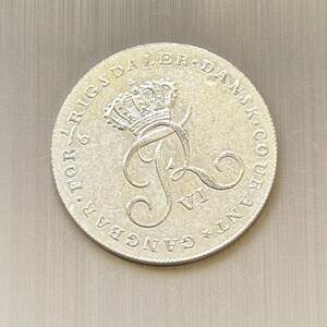 デンマーク フリードリヒ六世 硬貨 古銭 1808年 リグスダーラークーラント クラウン コイン 銀貨 外国古銭 海外硬貨