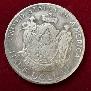 アメリカ 硬貨 古銭 メイン州 1920年 メイン州設立100周年記念 1820-1920 松の花輪 コイン 銀貨 海外硬貨 外国古銭 
