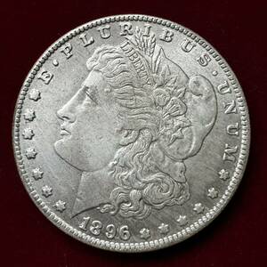 アメリカ 硬貨 古銭 自由の女神 1896年 リバティ イーグル モルガン 13の星 コイン 銀貨 外国古銭 海外硬貨