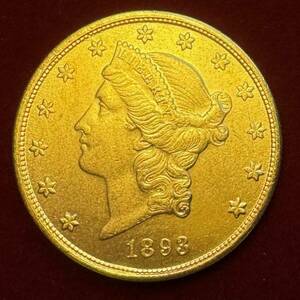 アメリカ 自由の女神 硬貨 古銭 1893年 ハクトウワシ 13の星 独立十三州 盾 オリーブの枝 コイン 金貨 外国古銭 海外硬貨
