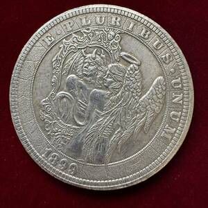 アメリカ 硬貨 ホーボーニッケルコイン 1899年　天使と悪魔　鏡の両面 ドクロイーグル リバティ　記念コイン 古銭 銀貨 