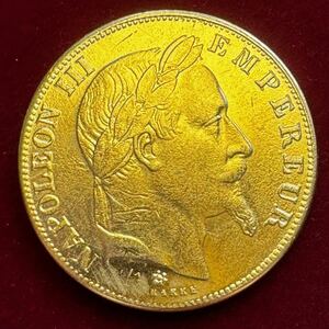 フランス ナポレオン三世 硬貨 古銭 1859年 レジオンドヌール勲章 月桂樹 鷲 盾 コイン 金貨 外国古銭 海外硬貨