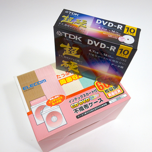 CDケース 400枚 不織布と透明ビニールの丈夫な袋　メディアケース TDK DVD-R10枚セット　エレコム　CD-016XL5C