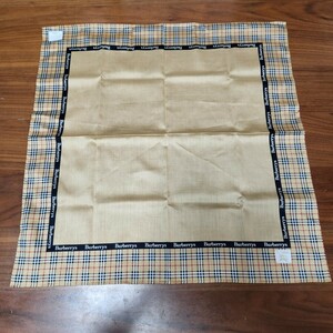 新品 未使用 Burberrys ハーバリーズ ブランド ハンカチ 大判 ノバチェック柄 ブラウン系 日本製 50cm×50cm 綿100 %