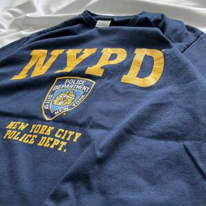 NYPD メンズ 半袖Tシャツ フロント イエロー プリント 古着 アメカジ Mサイズ 綿 コットン 送料込 US古着の画像4