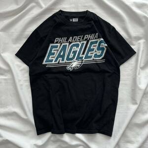 Tシャツ 半袖 NFL フィラデルフィアイーグルス PHILADELPHIA EAGLES プリント ロゴ 黒 ブラック Mサイズ チームアパレル 送料込