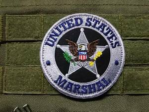 ワッペン　パッチ　USマーシャル　U.S.MARSHAL　丸型 GY