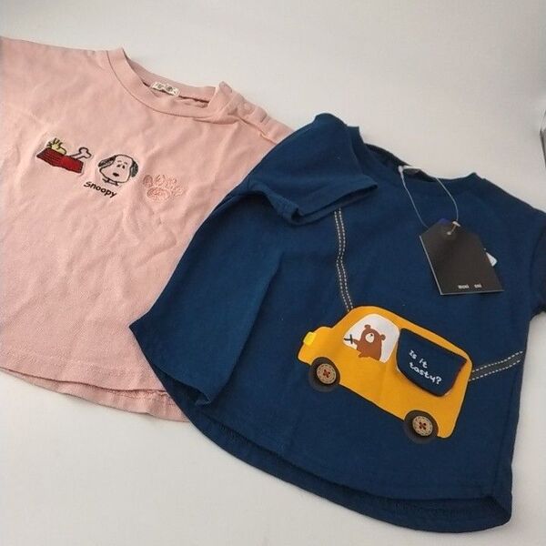 女の子 半袖 トップス Tシャツ セット スヌーピー 90