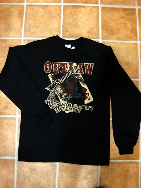 ウエスタンプリント Tシャツ　OUTLAW Western T-shirt size S