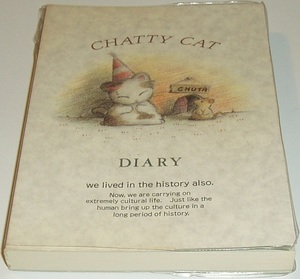 600/ дневник DIARY Note /CHATTY CAT...... кошка кошка /. линия иллюстрации / обложка иллюстрации кошка /15×11×1cm/ винил с чехлом 