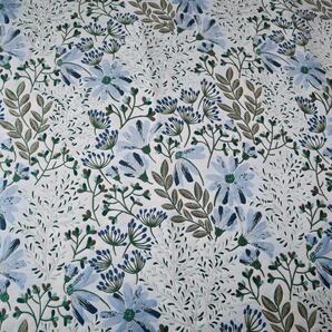J40B ジャガード織り生地 マーガレット柄 花柄 ブルー 145×50cmの画像10