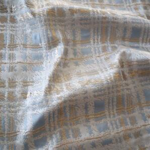 J41B チェック柄 ジャガード織り生地 水色 145×50cmの画像7