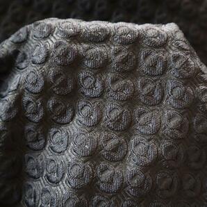J54A 厚手 ジャガード織り生地 花柄 幾何学柄 ブラック 165×50cmの画像6