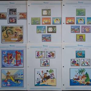 【未使用外国切手】ディズニー切手コレクション バインダー付き 42ページ グレナダ、ウガンダ 1989年～1998年の画像7