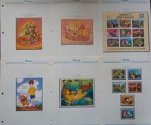 【未使用外国切手】ディズニー切手コレクション　バインダー付き　49ページ　中央アフリカ、ネビス、パラオ他　1981年～1999年_画像4