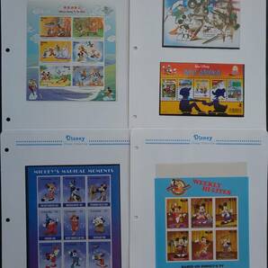 【未使用外国切手】ディズニー切手コレクション バインダー付き 32ページ アメリカ、香港、フランス、台湾 他 1991年～2005年の画像8