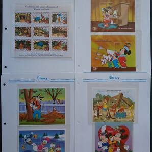 【未使用外国切手】ディズニー切手コレクション バインダー付き 32ページ アメリカ、香港、フランス、台湾 他 1991年～2005年の画像9