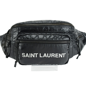 サンローラン SAINT LAURENT PARIS ヌックス NUXX ボディバッグ ベルトバッグ 581375 ブラック 黒 ロゴ ショルダー メンズ レディース 中古